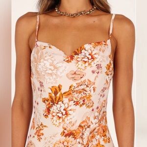 Petal & Pup Yelena Dress Orange Floral Midi